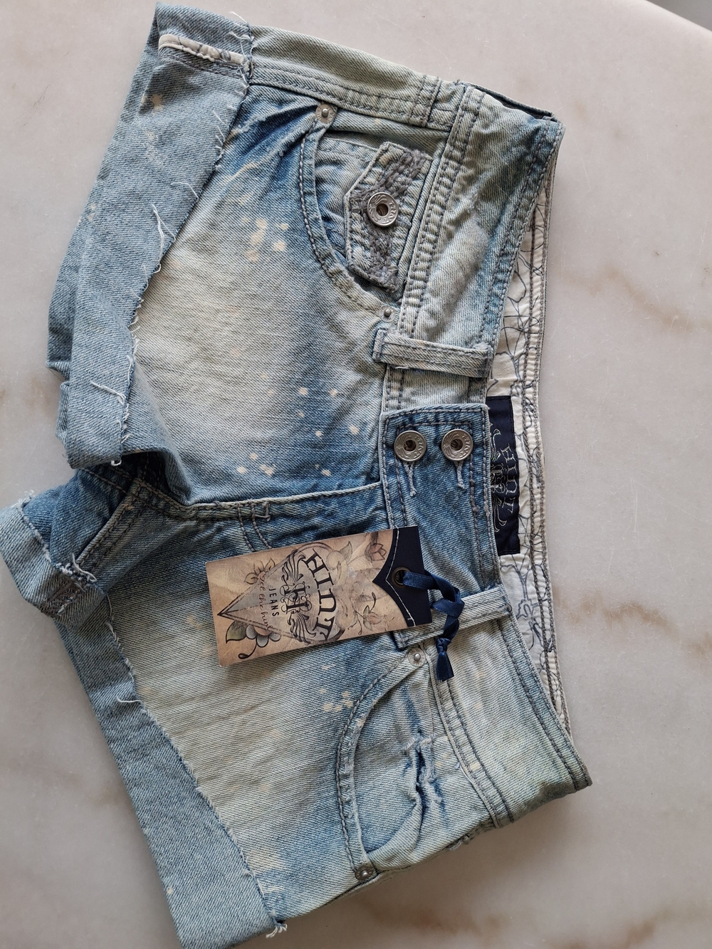 Women’s Light Blue Distressed Denim Jean Shorts